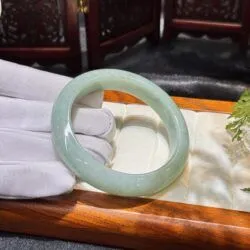 Vòng bản liền ngọc cẩm thạch Myanmar màu xanh thanh - Ảnh 6