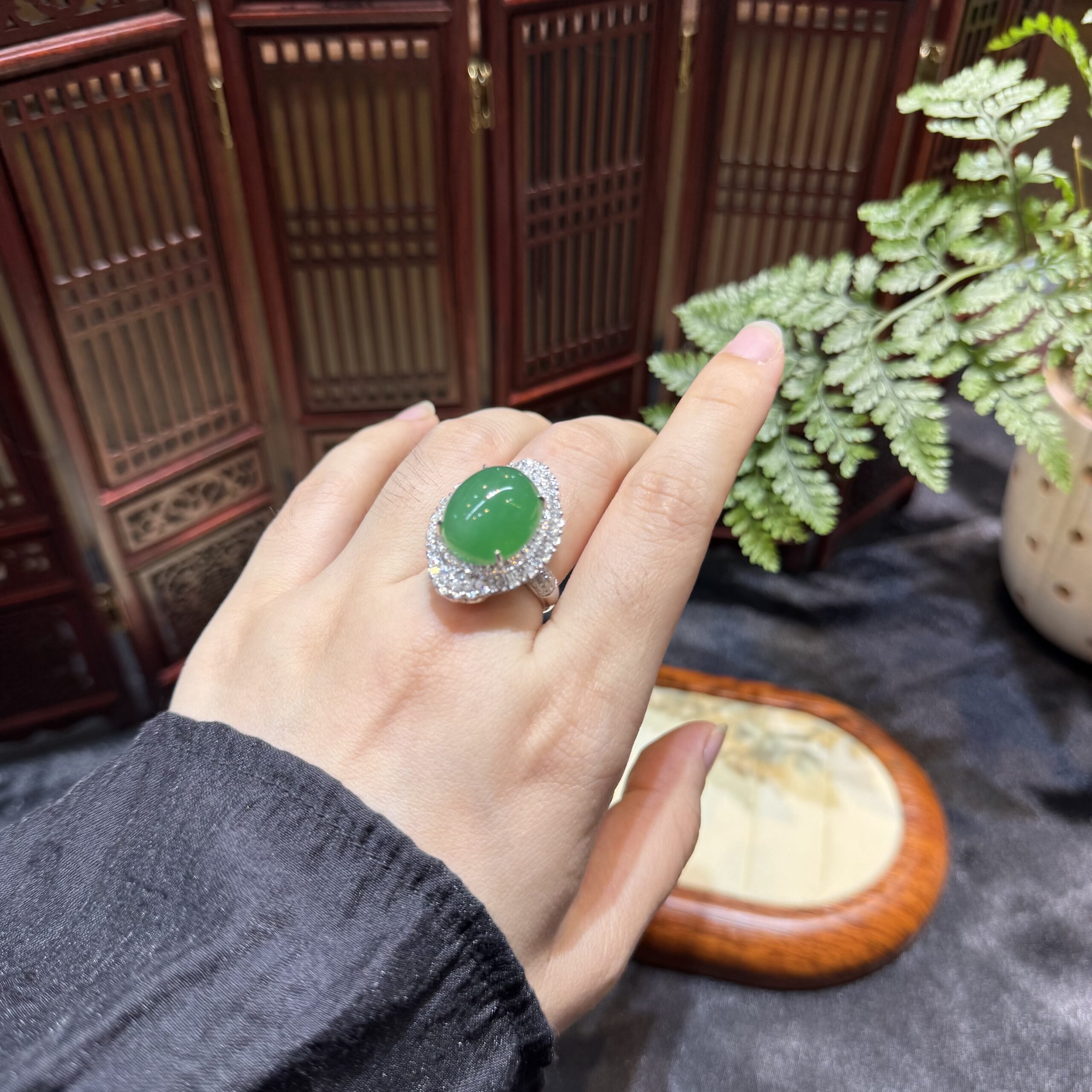 Mặt dây chuyền ngọc Phỉ thuý băng dương lục Myanmar Mặt dây chuyền ngọc Phỉ thuý băng dương lục Myanmar - Ảnh 14