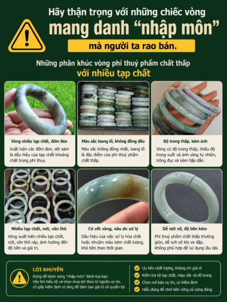 Đừng Vì Hai Chữ "Nhập Môn" Mà Tuỳ Tiện Chọn Một Chiếc Vòng Phỉ Thuý. Đừng Vì Hai Chữ "Nhập Môn" Mà Tuỳ Tiện Chọn Một Chiếc Vòng Phỉ Thuý.