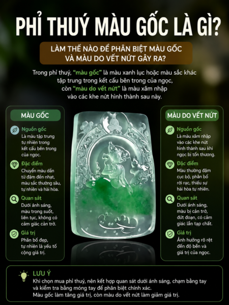 Màu Gốc Phỉ Thuý Là Gì? Nó Khác Gì So Với Màu Do Vết Nứt???